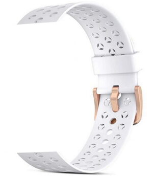 Pasek silikonowy z dziurkami 20 mm biały