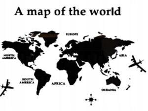 Mapa świata akrylowa czarna na ścianę 120x60 cm
