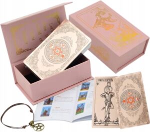 Karty Tarot Złoto-Róż z Złotymi Detalami