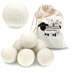 ZESTAW WEŁNIANE KULE ZMIĘKCZAJĄCE DO SUSZARKI 6SZT