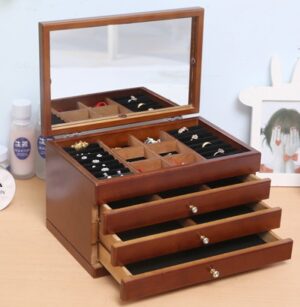 Szkatułka na biżuterię kuferek brązowa