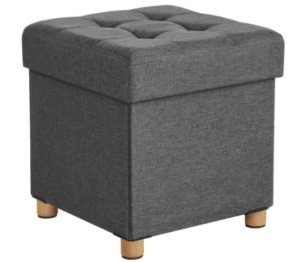 Puf tapicerowany szary 38x38x40 cm